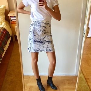 Cotton Sailing Print Skirt